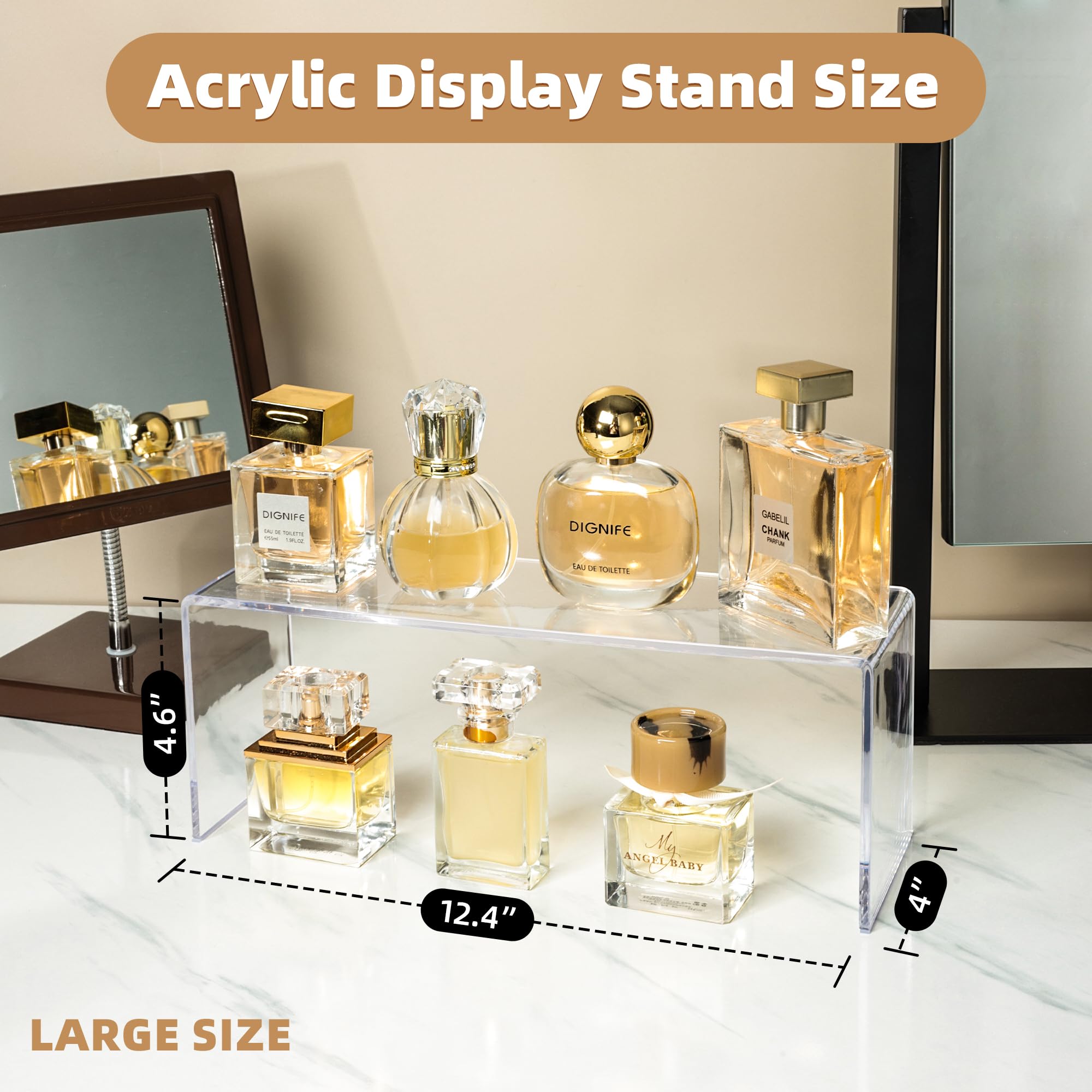 Aminigram clear acrylic risers highlight cupcakes and desserts with bright visibility.