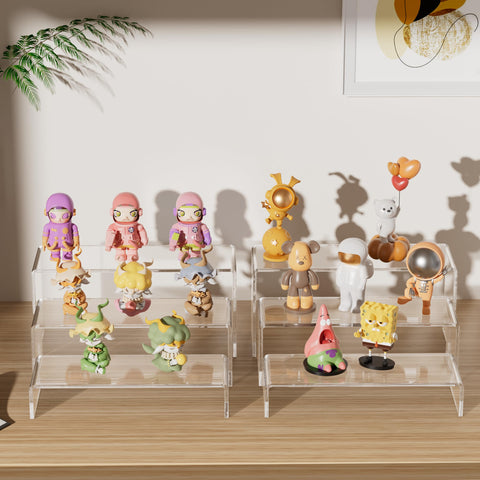 Aminigram display risers highlight collectibles with a floating-edge finish and stable platform.