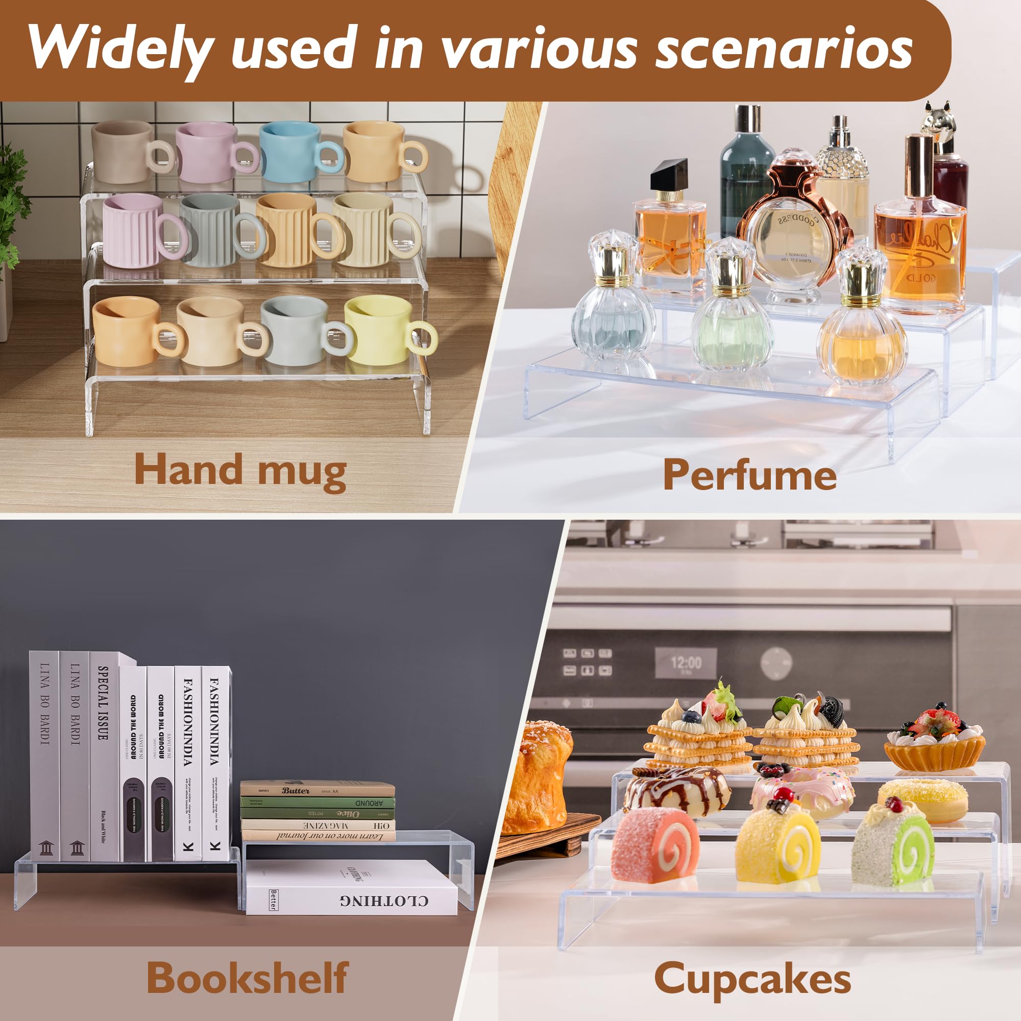 Aminigram perfume display stands create a clean premium look on vanity or counter.