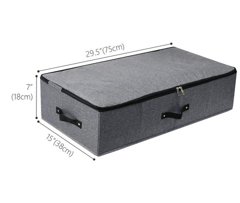 AMJ storage box with zip lid and reinforced handles for durability