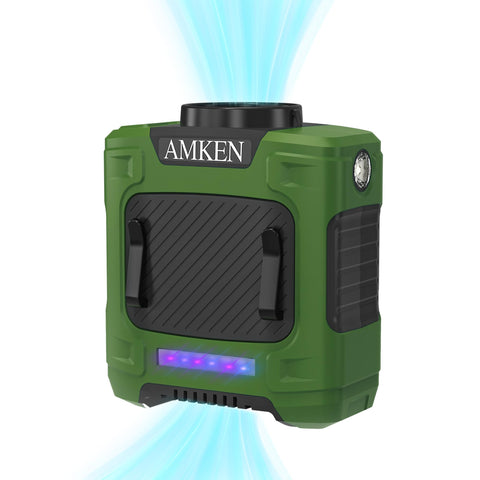 AMKEN waist fan clipped on for hands-free cooling at work