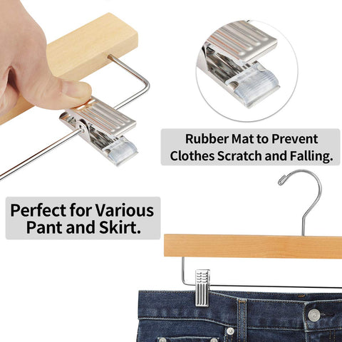 AMKUFO 360-degree swivel hook wooden hanger for easy re-hanging
