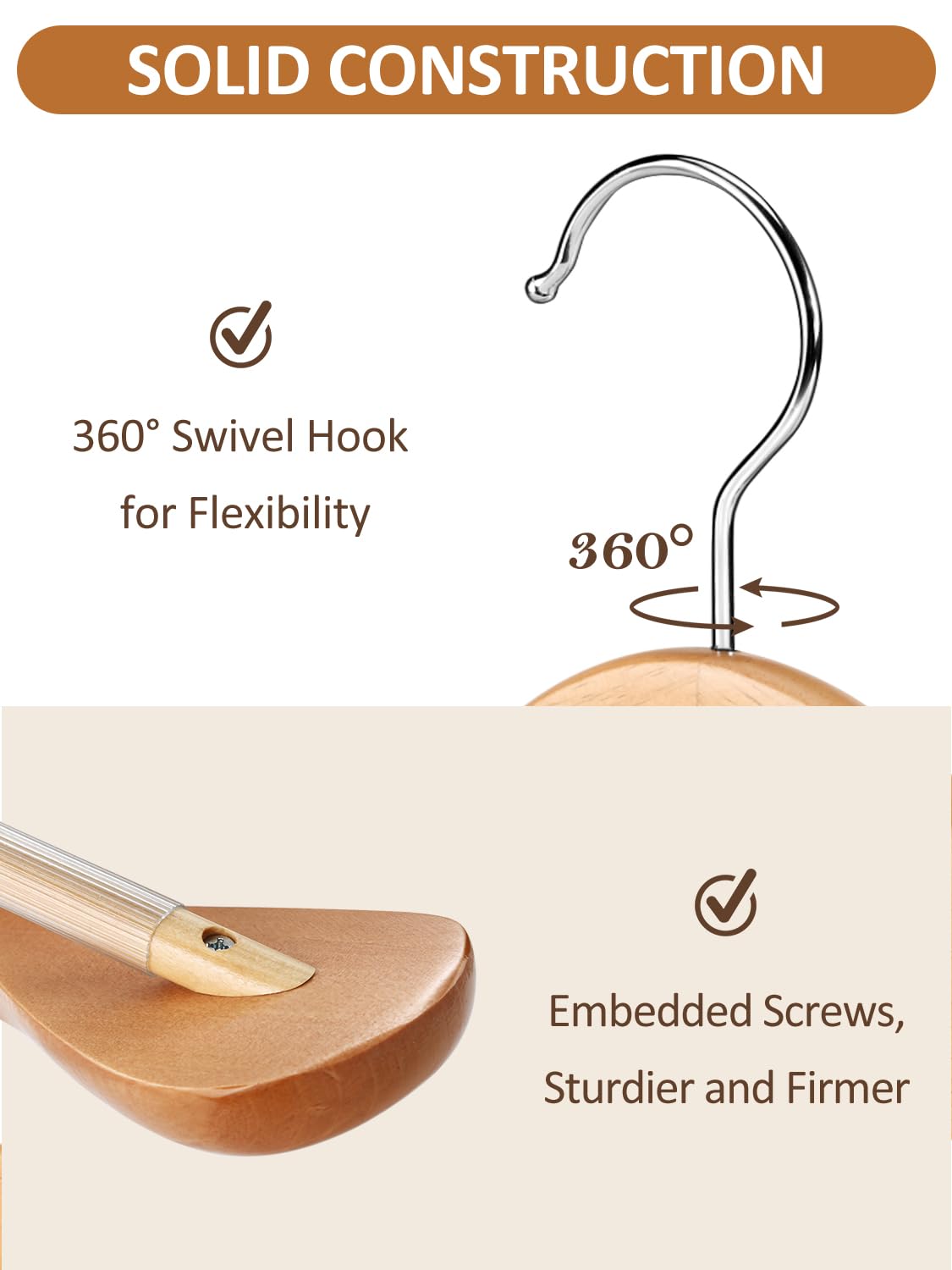 AMKUFO 360 swivel hook allows convenient access from any angle.