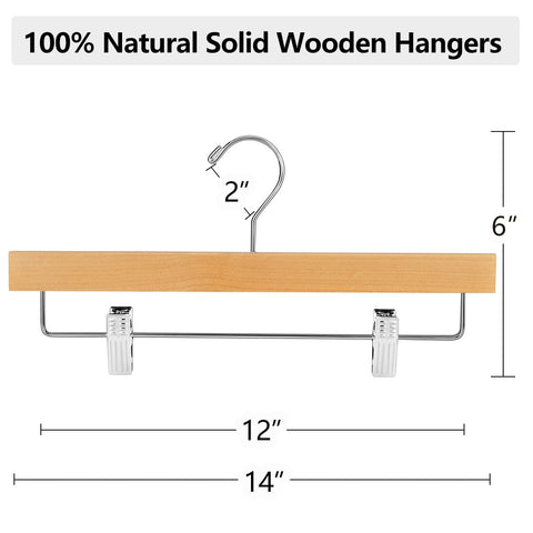 AMKUFO adjustable clips on wooden hangers for secure, versatile sizing