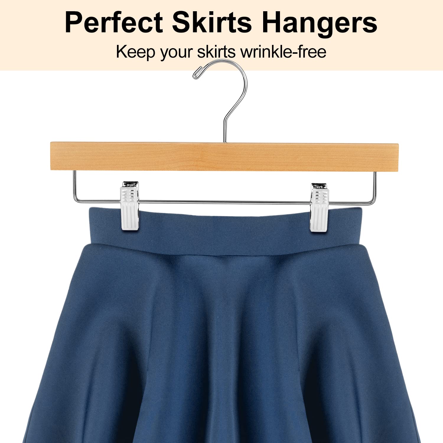 AMKUFO elegant closet setup with uniform wooden hangers