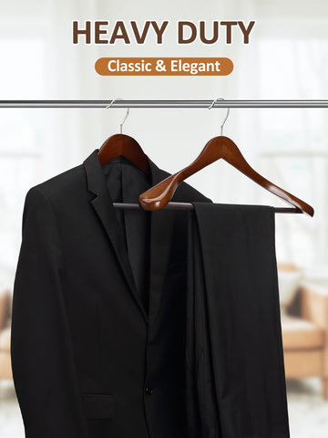 AMKUFO eucalyptus wood hanger adds durable storage.