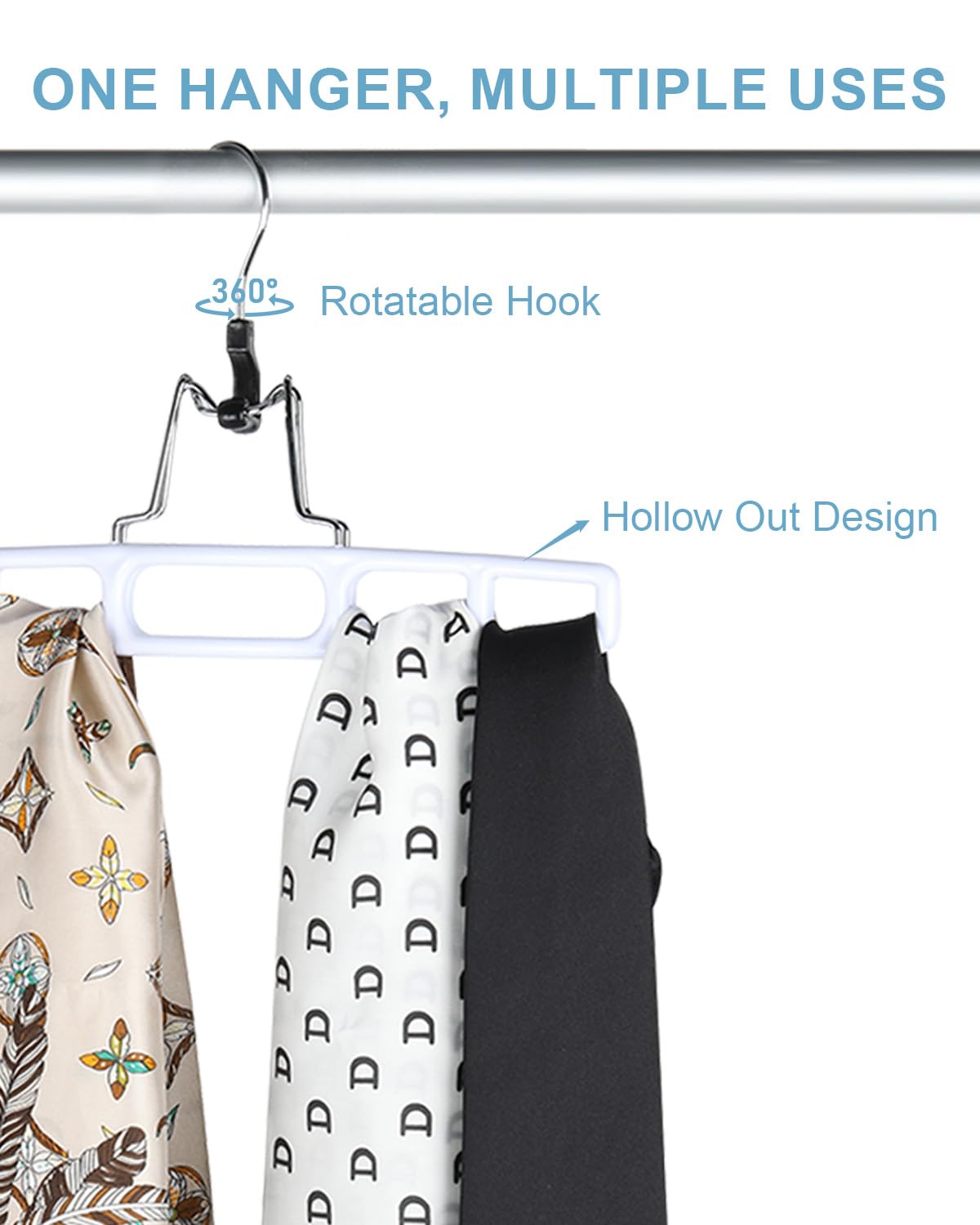 AMKUFO hollow-out design supports scarves, ties, belts for organized storage.