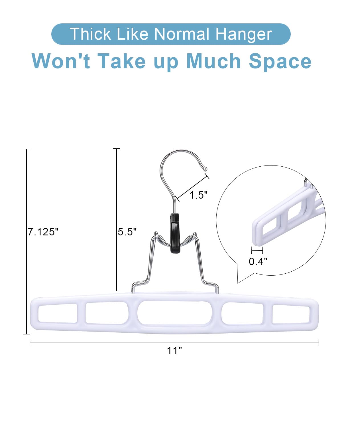 AMKUFO space-saving hangers slim profile fits tight closets.
