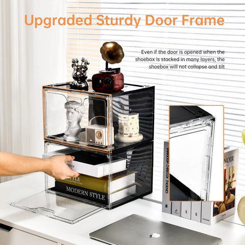Amllas 8-pack entryway display keeps shoes neatly organized by the door.