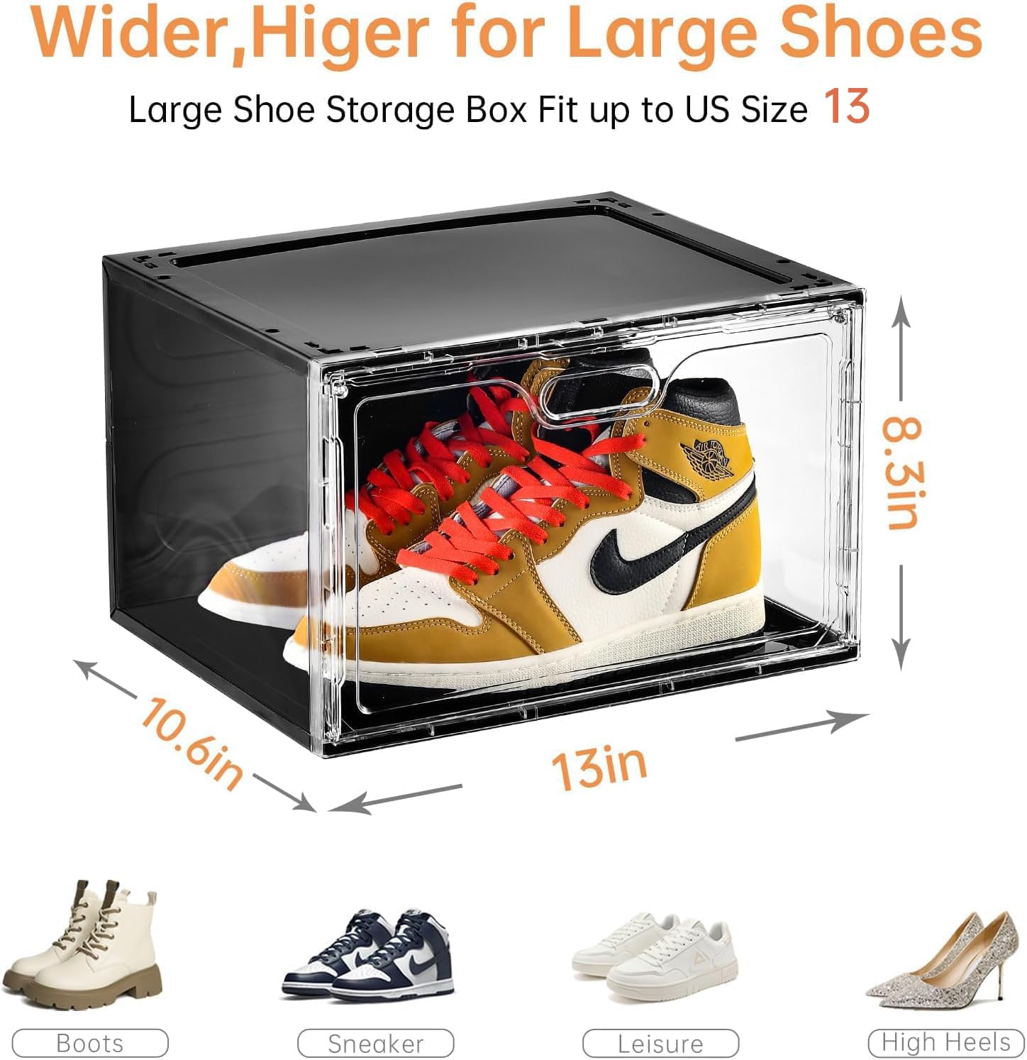 Amllas 8-pack magnetic door enables easy one-handed access to shoes.