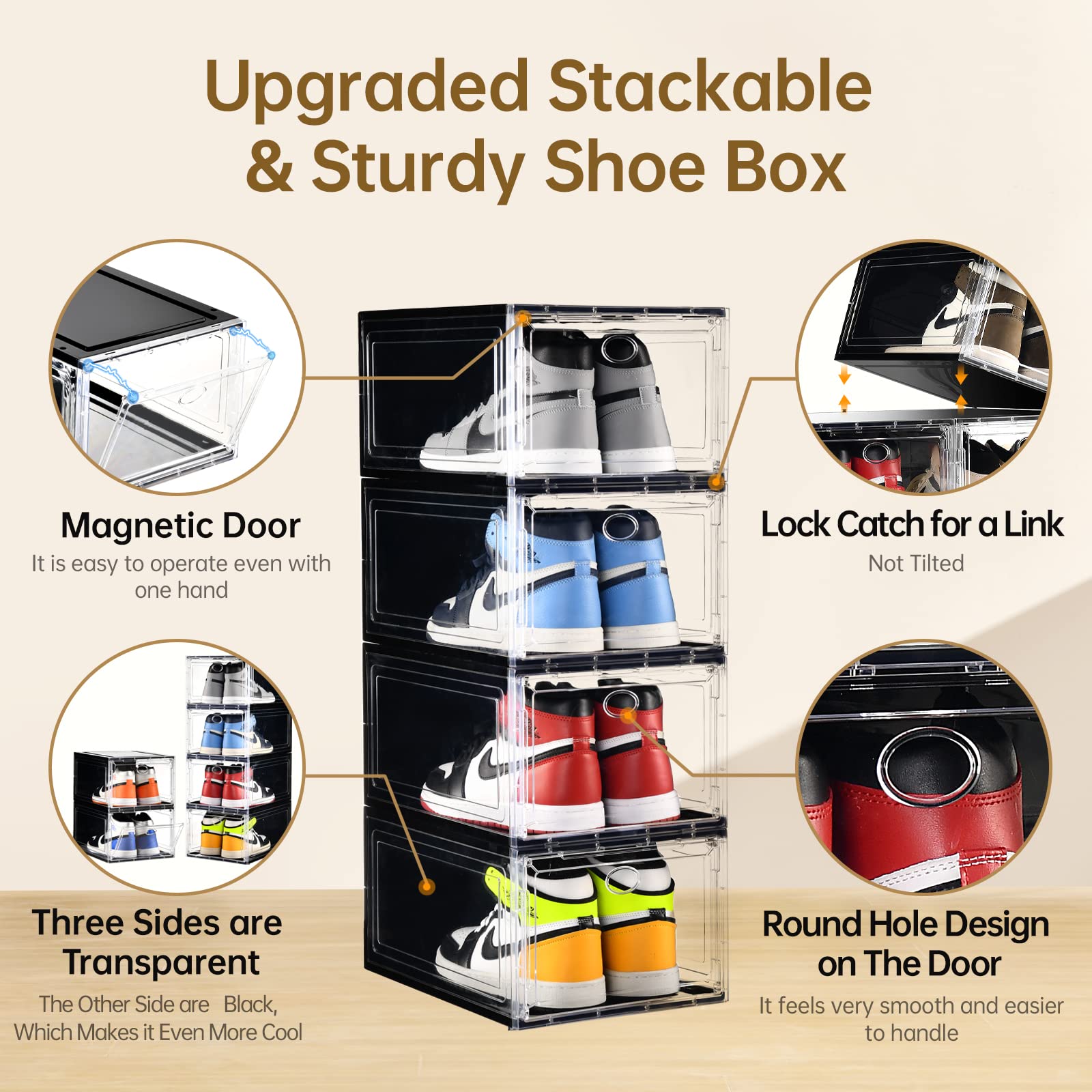 Amllas large-capacity boxes hold multiple pairs and accessories neatly.