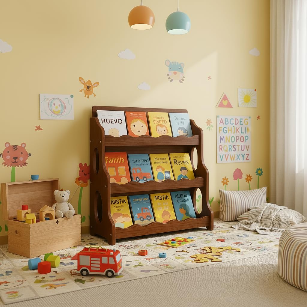 AMMEHOELA Kids Bookshelf in a child’s room creates a tidy reading corner