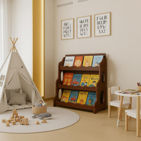 AMMEHOELA Kids Bookshelf scalloped edges add playful charm while safe for kids