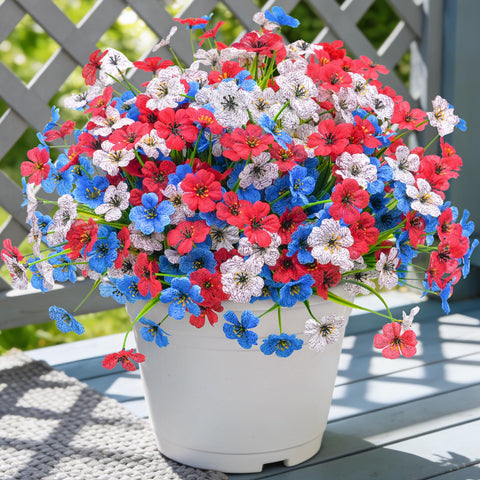 Ammyoo 16-pcs artificial flowers pack adds year-round color to interior and exterior spaces.
