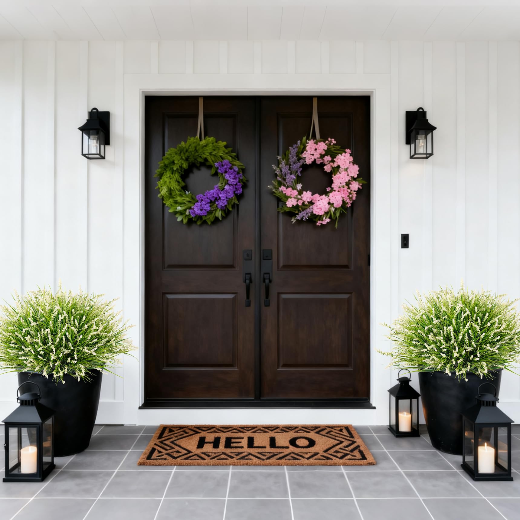 Ammyoo adjustable fake grass stems allow easy customization for any arrangement.