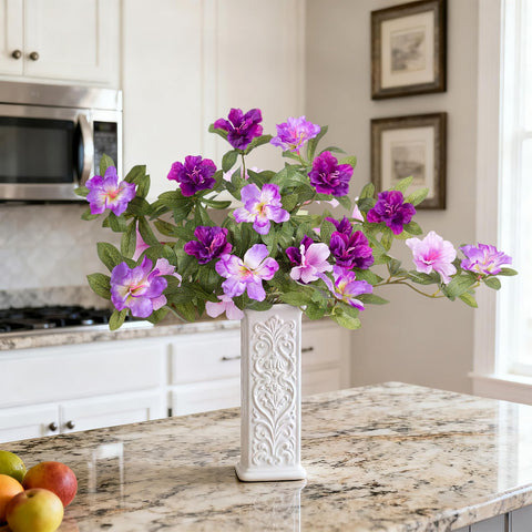 Ammyoo faux azaleas resist fading, ideal for balconies and walkways
