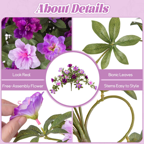 Ammyoo silk azalea flowers enhance indoor living room decor with realism