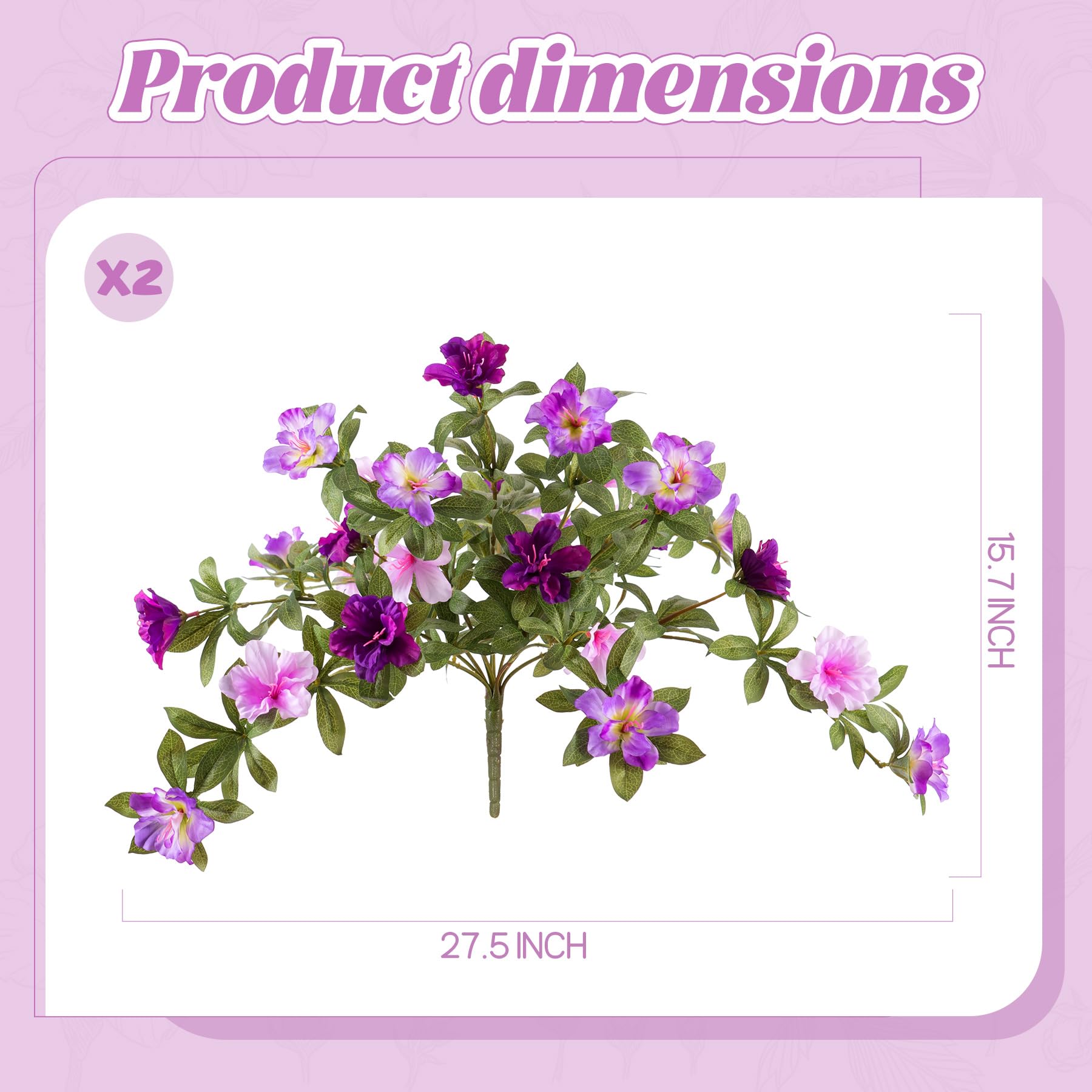 Ammyoo azalea faux flowers for patio decor with UV resistance against fading
