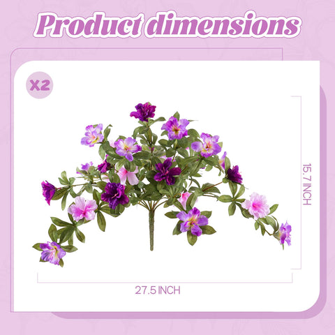 Ammyoo azalea faux flowers for patio decor with UV resistance against fading