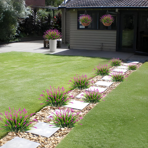 Ammyoo artificial flowers line fences and borders.