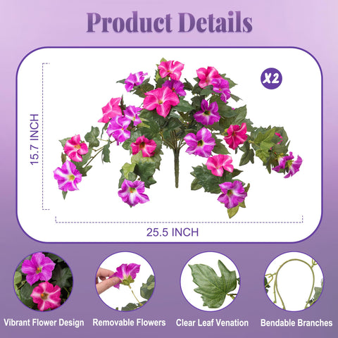 Ammyoo artificial petunias in full bloom ideal for garden borders.