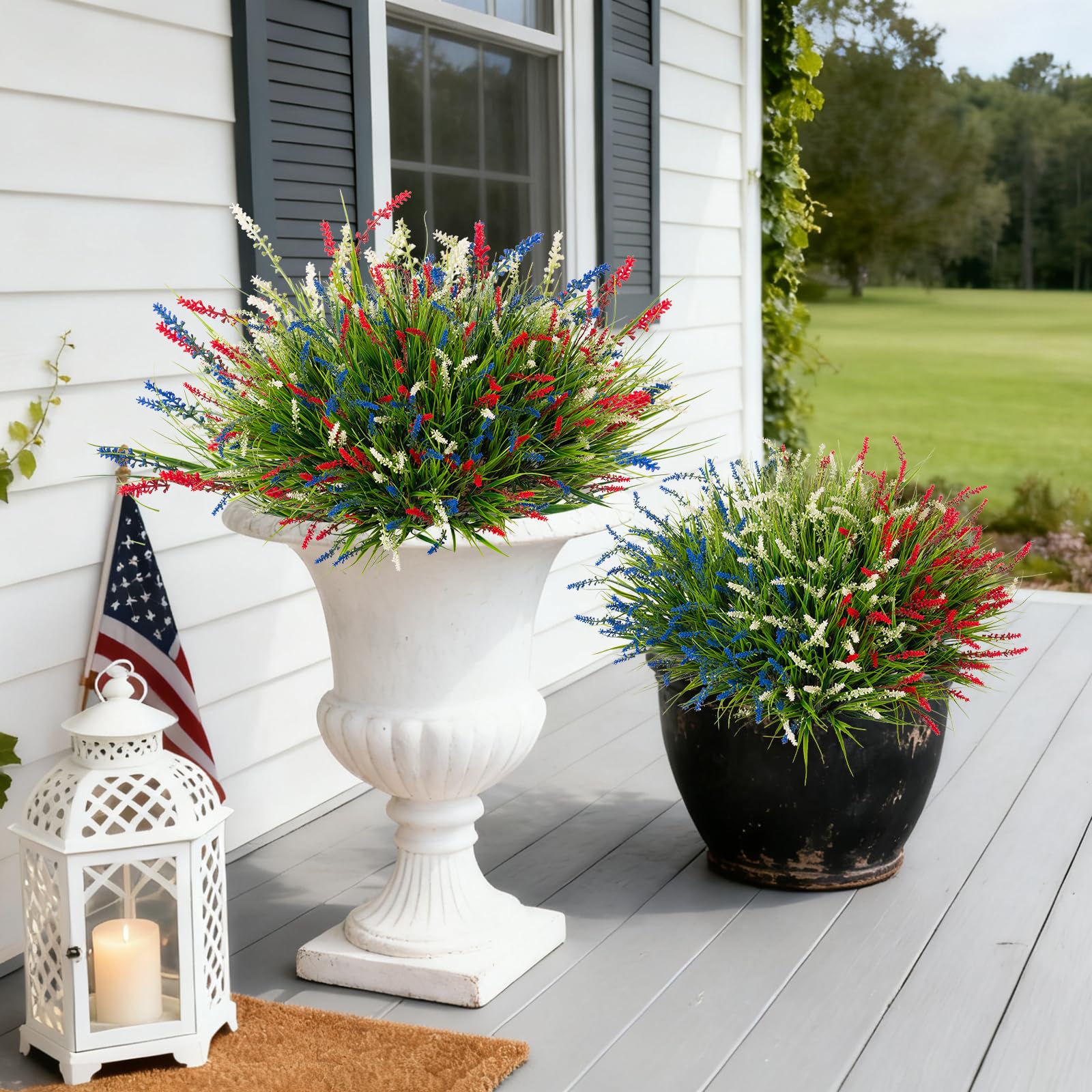 Close-up of Ammyoo monkey grass texture for porch planters