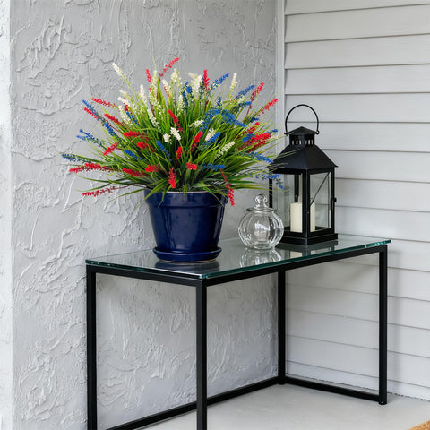 Ammyoo UV-resistant foliage adding color to a front porch