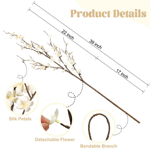Ammyoo white blossoms detail showcasing delicate silk petals.