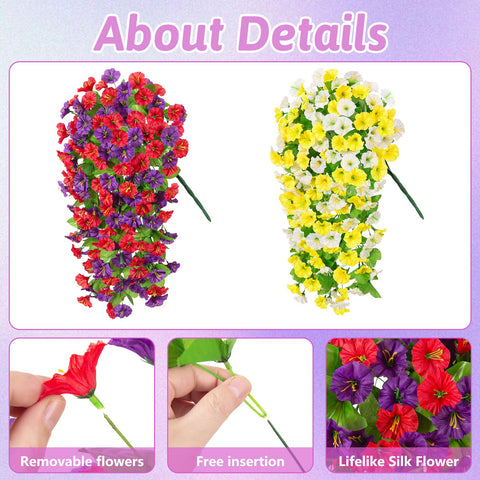 Ammyoo close-up silk morning glories for realistic indoor display