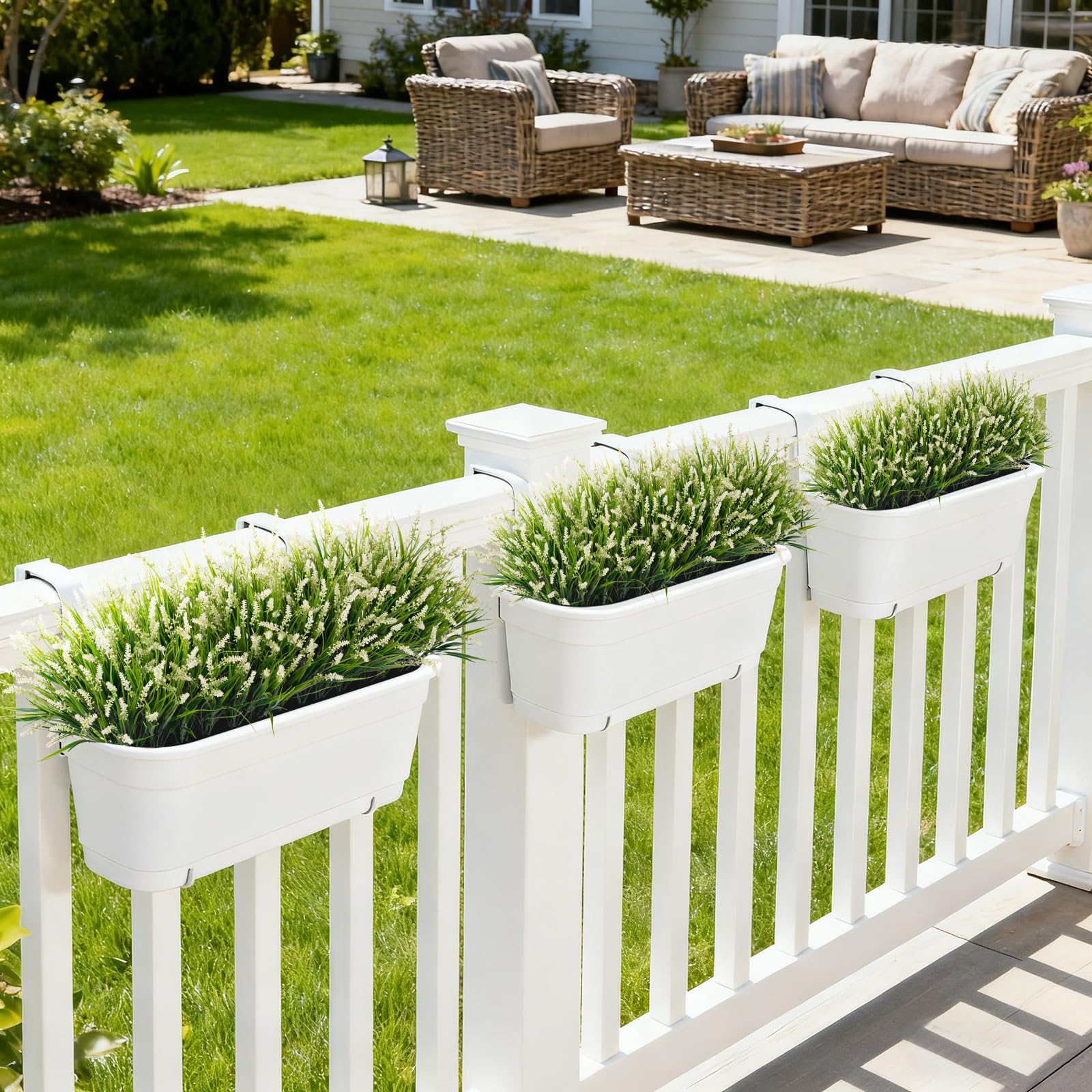 Ammyoo front porch decoration provides a welcoming greenery accent.