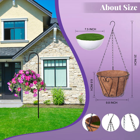 Ammyoo hanging basket full view shows three-bundle setup ideal for multi-season display.
