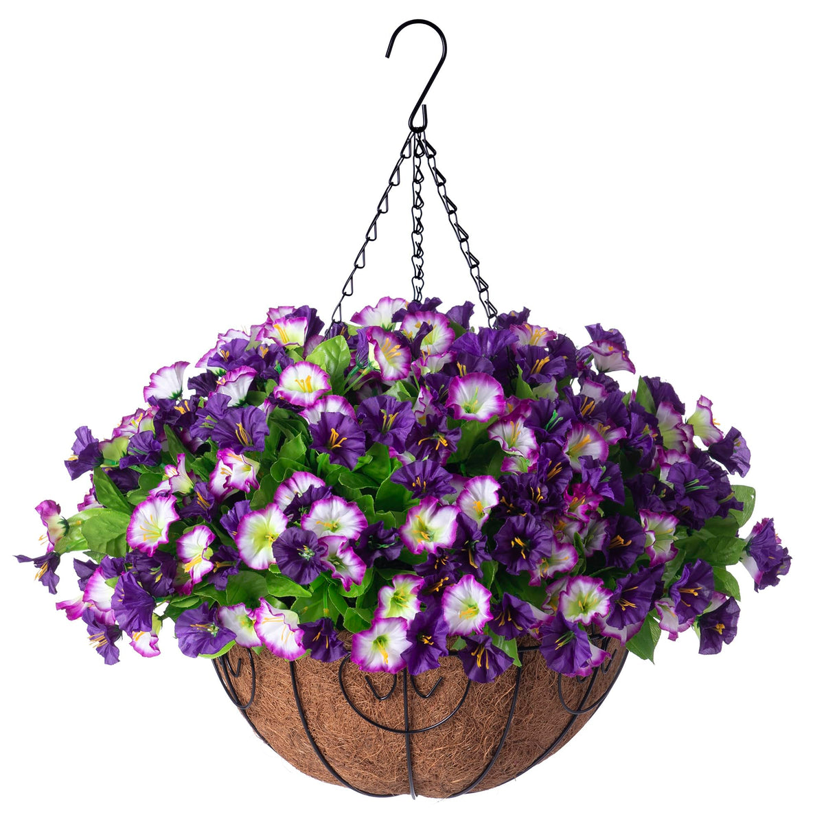 Ammyoo hanging flowers with morning glories branch for bright patio decor.