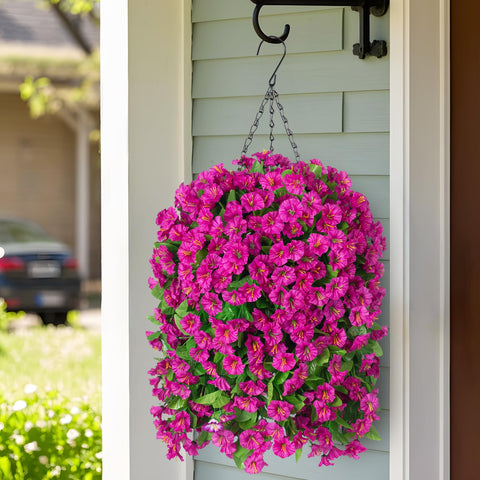 Ammyoo hanging flower basket displayed on an outdoor porch.