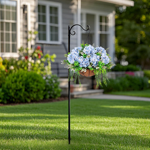 Ammyoo hydrangea blue basket showing assembly steps for quick setup.