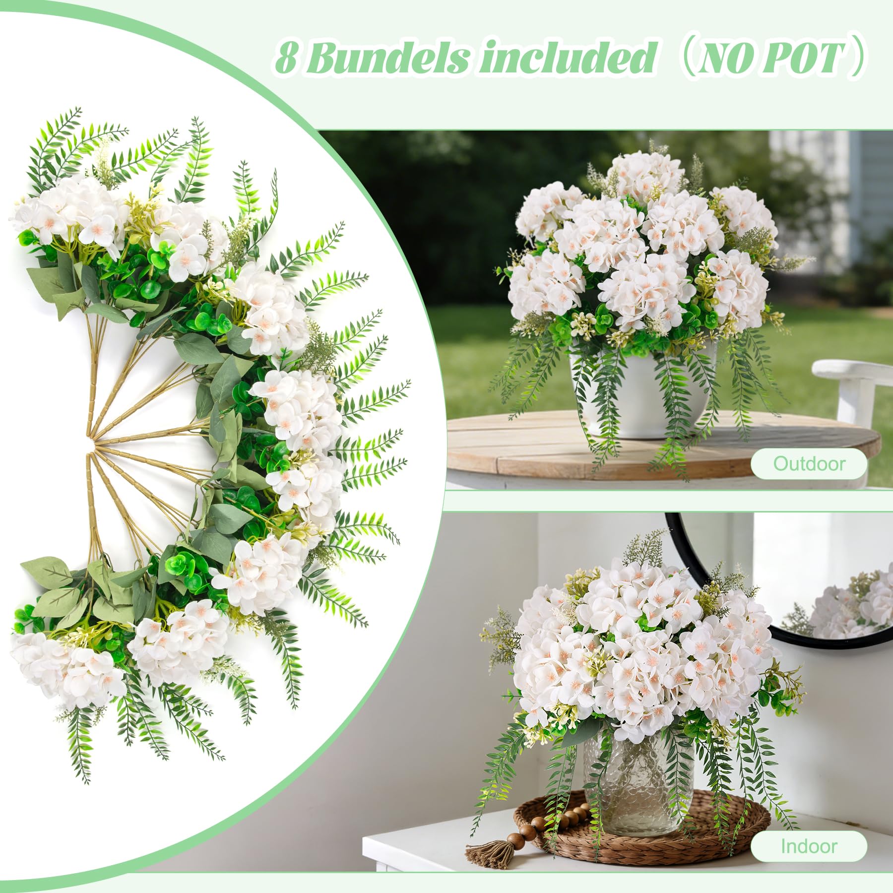 Ammyoo indoor table decor hydrangea for year-round beauty with no upkeep.