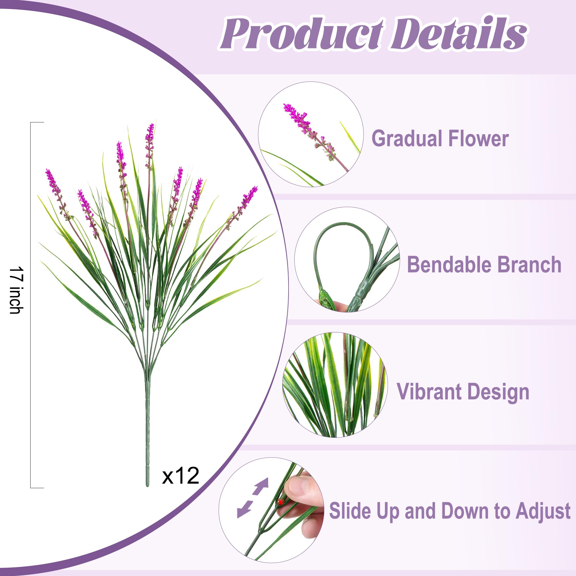 Ammyoo lavender shrub for outdoor use, UV resistant and long-lasting.