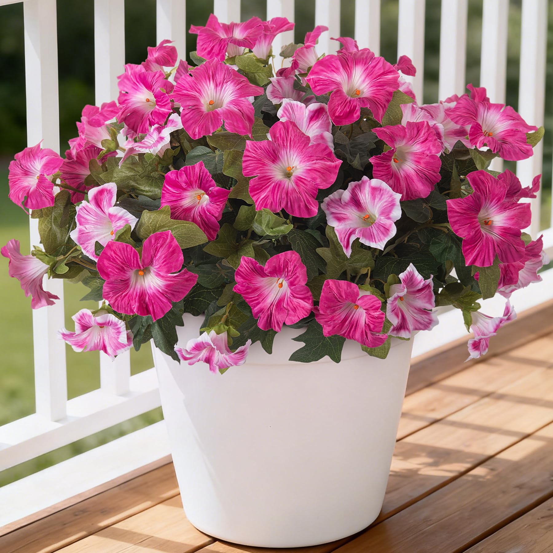 Ammyoo maintenance-free blossoms stay vibrant through seasons in any outdoor space.