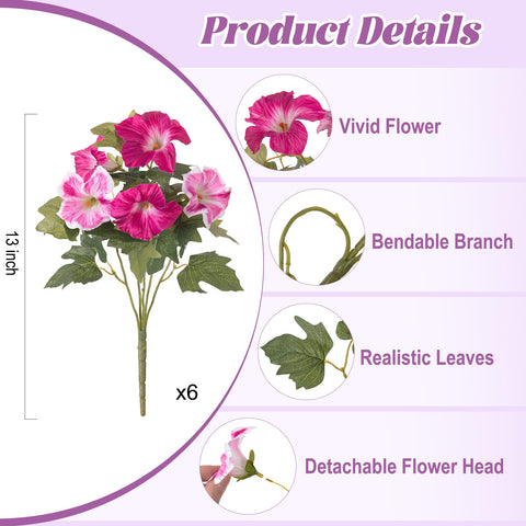 Ammyoo outdoor fake petunias with UV resistance preserve bright color.