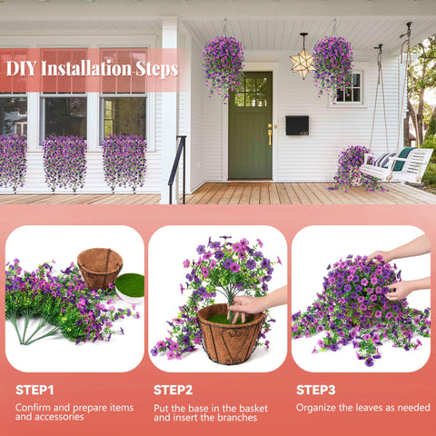 Ammyoo UV-resistant flowers stay vibrant outdoors without watering.