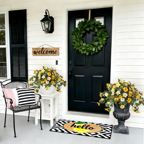 Ammyoo two-bundle pack of artificial petunias with full blooms.