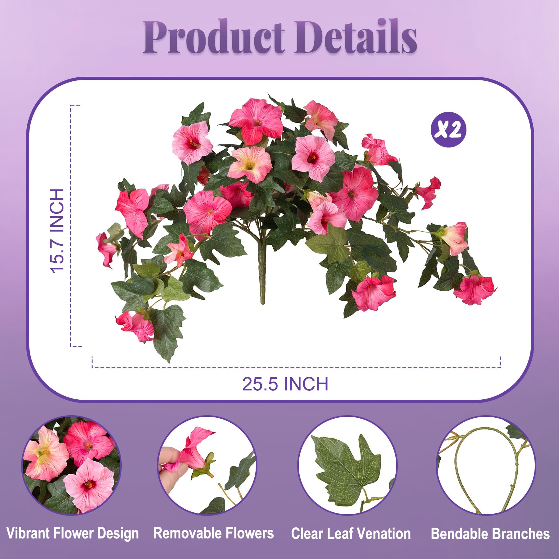 Ammyoo Petunia full-bloom branch adds lifelike elegance to balconies.