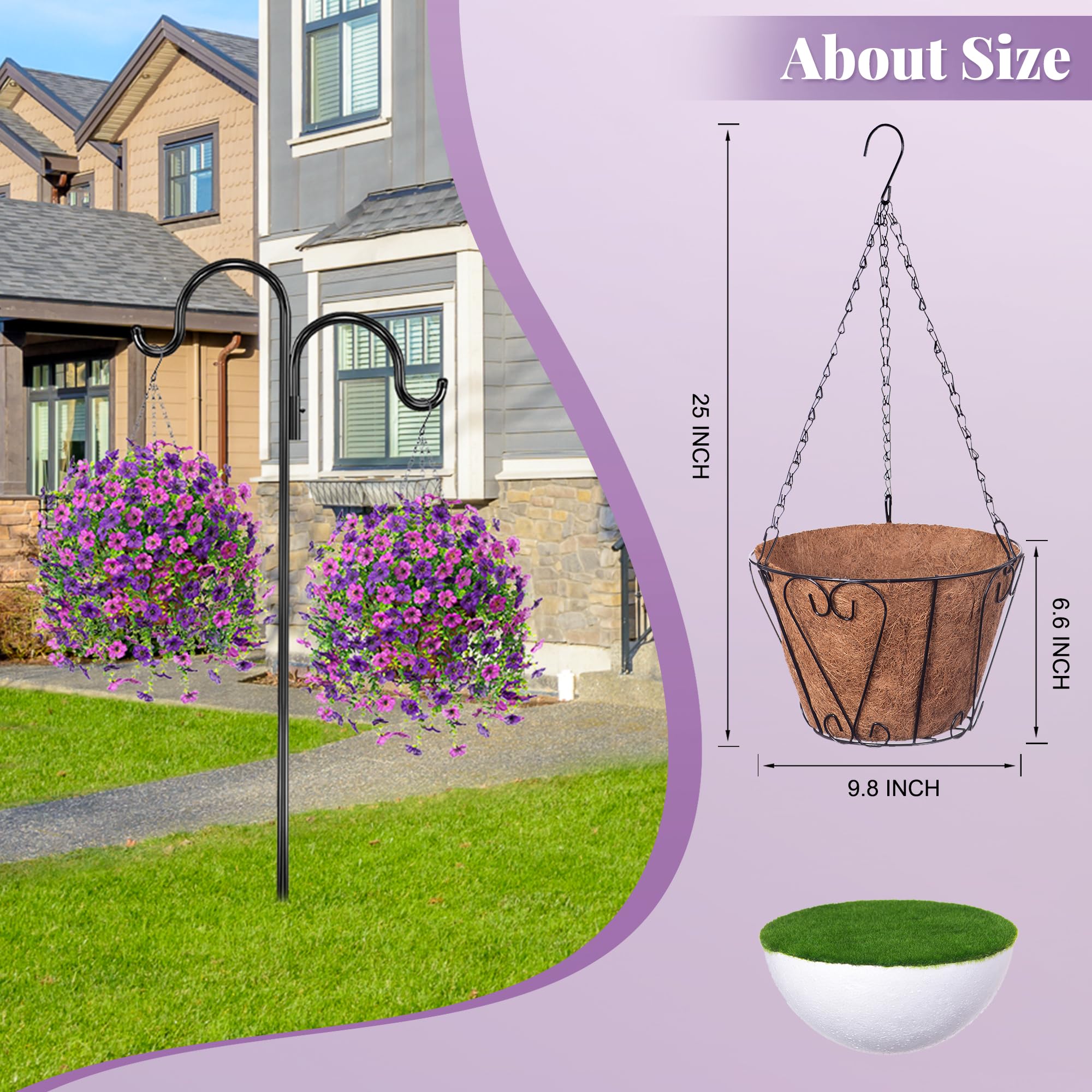 Ammyoo premium quality faux flowers basket for indoor or outdoor display