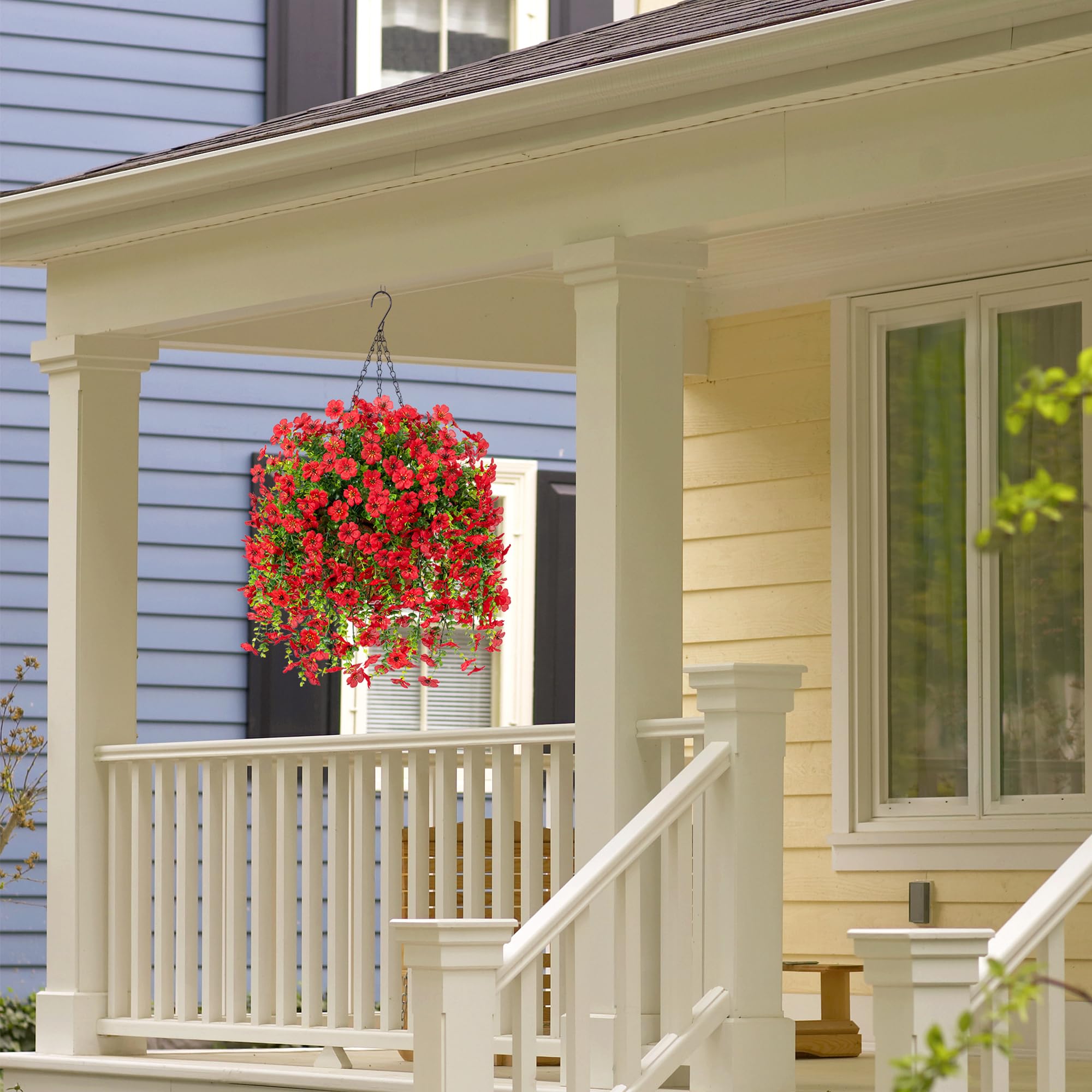 Ammyoo real-touch red daisy looks lifelike in any setting.