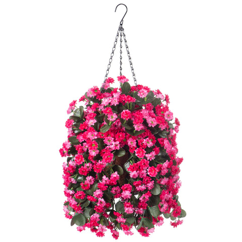 Ammyoo rose red hanging basket flowers brighten porches with maintenance-free charm