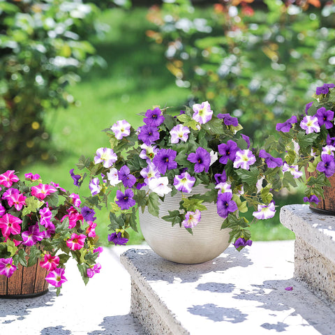 Ammyoo silk petunias with rich blooms ideal for indoor living rooms