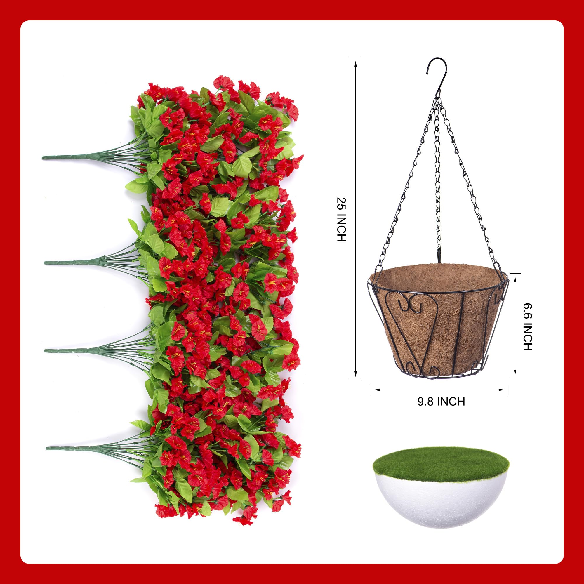 Ammyoo silk morning glory branch offers a quick install for instant curb appeal.