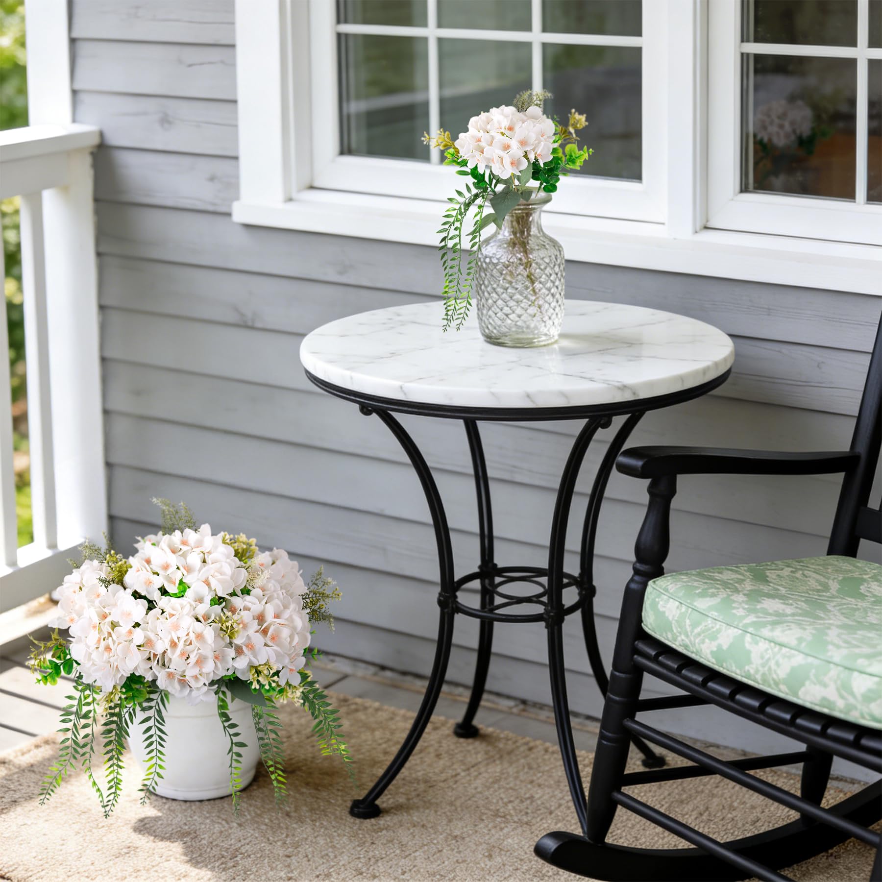 Ammyoo UV-resistant fake hydrangea designed to withstand weather conditions.