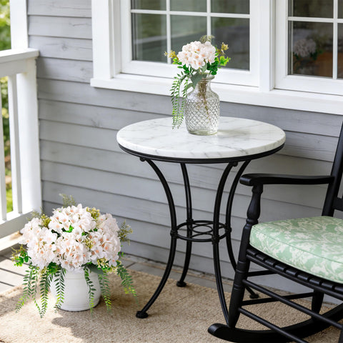 Ammyoo UV-resistant fake hydrangea designed to withstand weather conditions.