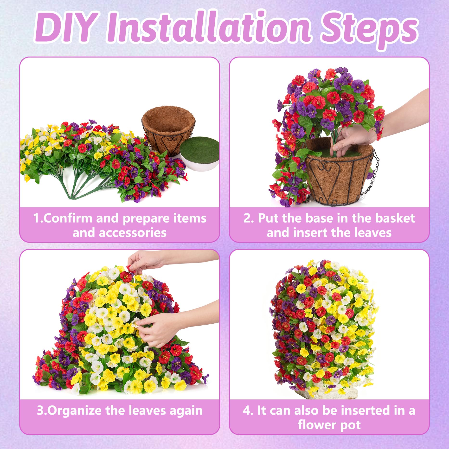 Ammyoo UV-resistant faux flowers staying bright in sunlight