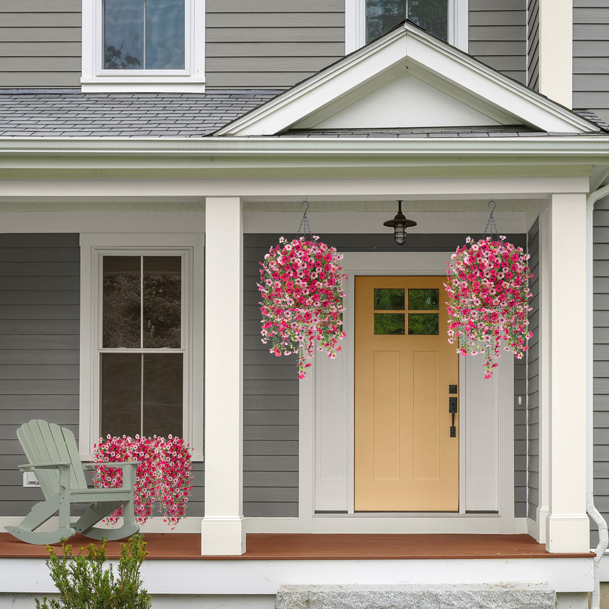 Ammyoo UV-resistant outdoor flower basket stays bright without fading.